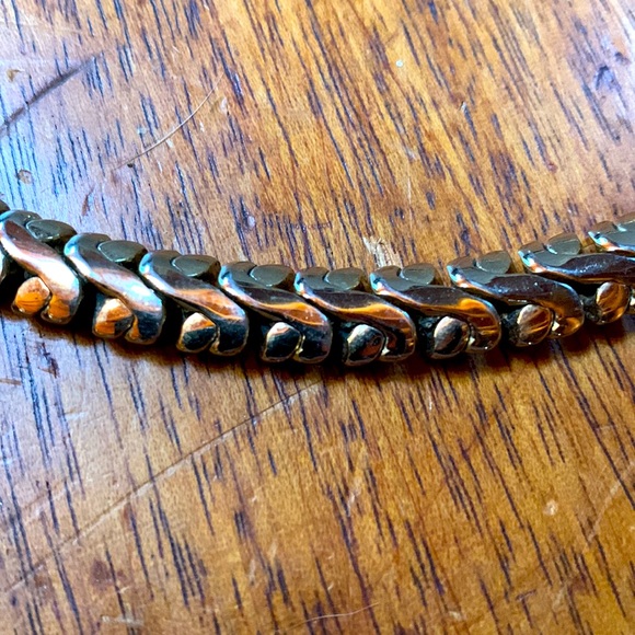 Vintage 80s gold tone chain collar necklace 18” - Picture 3 of 5